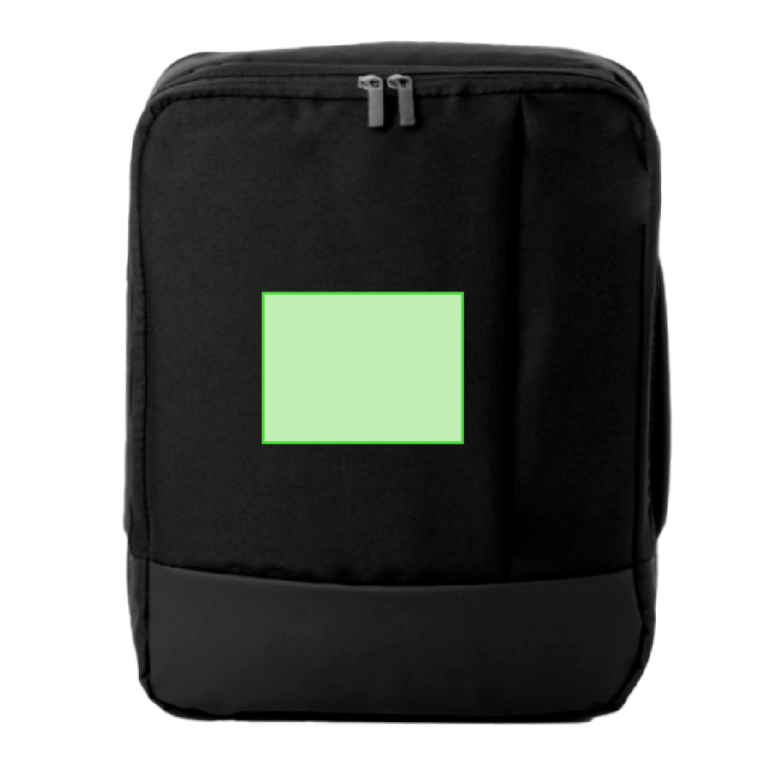 Au-dessus de la poche. Sac déplié