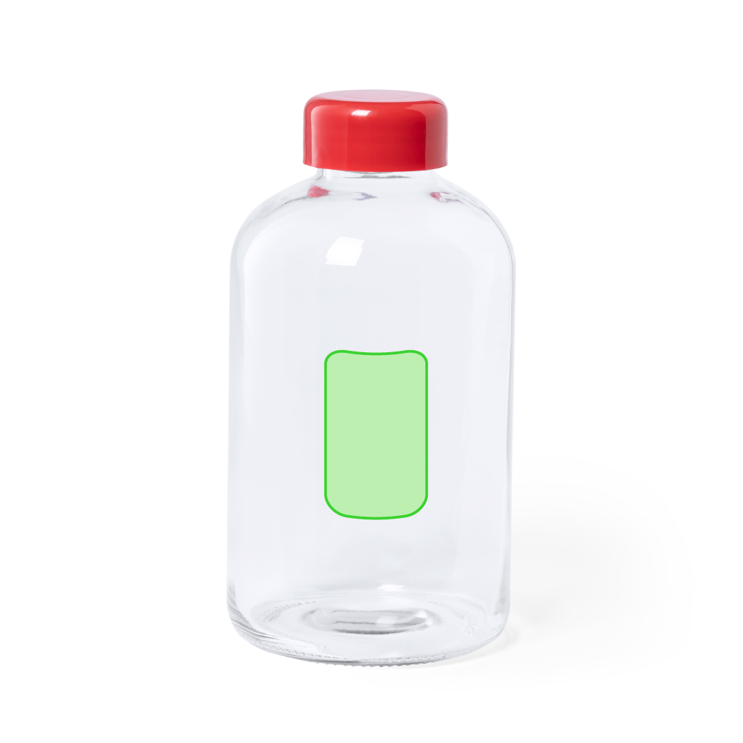Sur la bouteille centrée